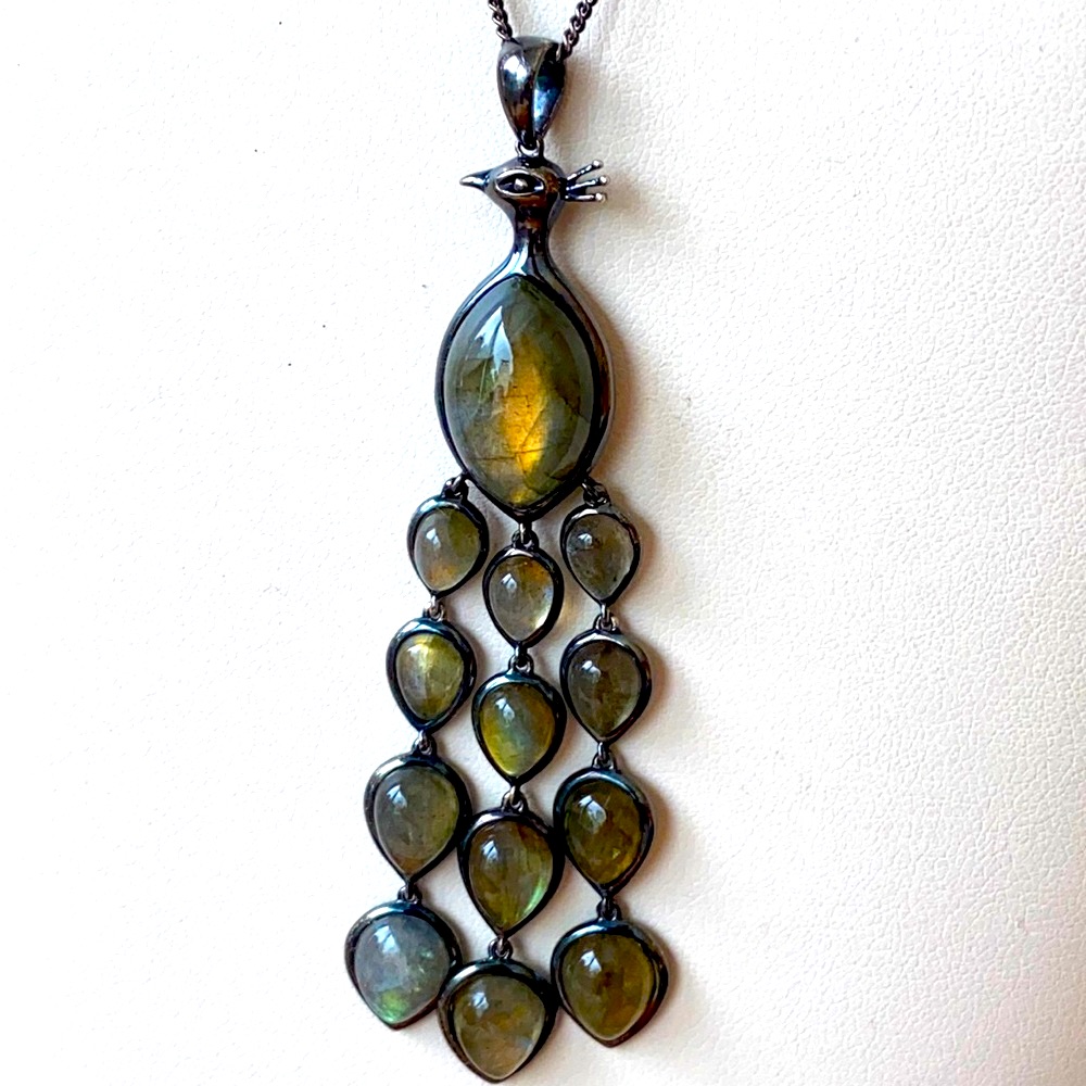 Clyde Duneier Sterling Silver Labradorite Peacock